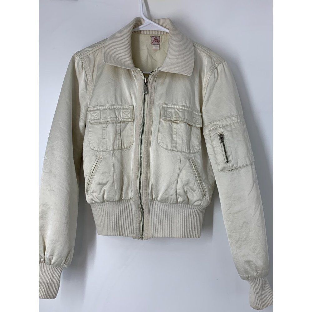 Vintage Women’s Joie Satin Bomber Jacket Size Small Crop